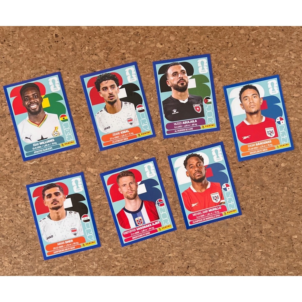 Panini FIFA World Cup 2026 Paralell Blue Trim Sticker Lot GHAIRQJORPANNOR